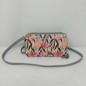 Floral Crossbody Bag with Blue Strap